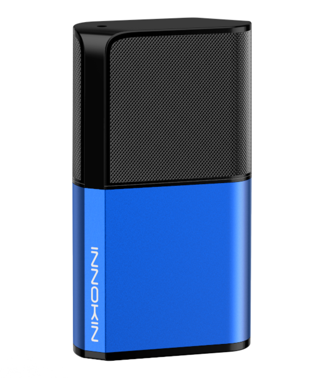 A compact, blue and black electronic device resembling a portable charger, the Innokin Klypse Zip Kit by Innokin boasts a 650mAh battery. The top half features a textured black surface, while the bottom half is smooth and blue, with "INNOKIN" written vertically in white. Perfectly designed for MTL vaping, it has a rectangular shape with rounded edges.