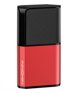 A rectangular, two-toned electronic device with the brand name "Innokin Klypse Zip Kit" written in white on the side. The top half is black with a textured surface, and the bottom half is smooth and red. The device has rounded edges, a 650mAh battery for MTL vaping, and a compact design.
