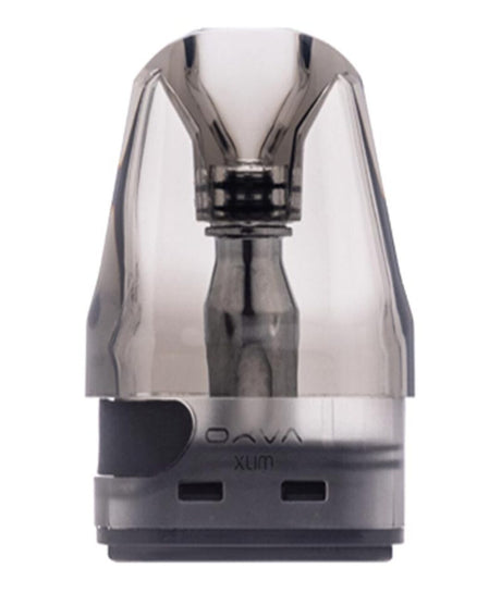 A close-up image of a Oxva Xlim V2 Pods - 3 Pack replacement cartridge with visible internal coils and branding on the front.